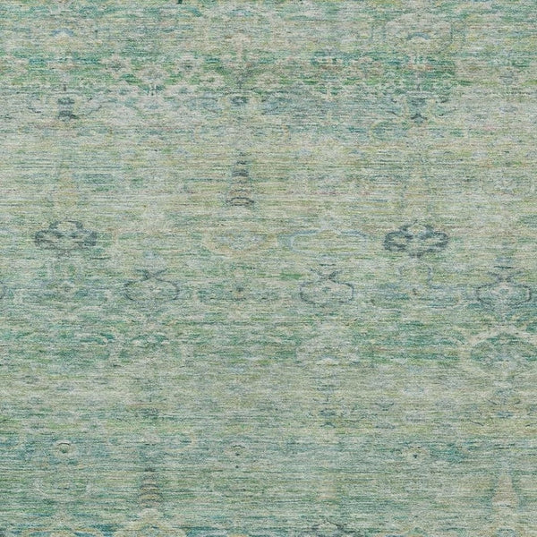 HomeRoots 5' Stylish Teal Blue and Linen Oriental Area Rug - Washable, Durable for Indoor/Outdoor Use 8' X 10' 631140