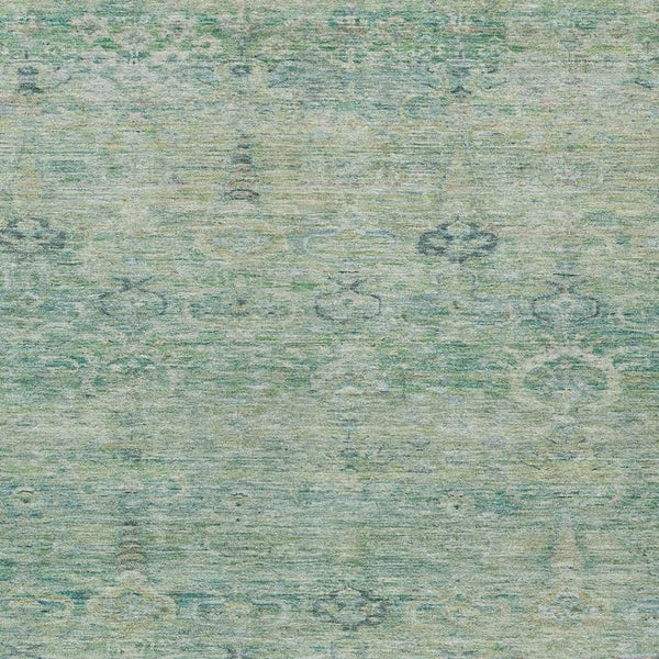 HomeRoots 5' Stylish Teal Blue and Linen Oriental Area Rug - Washable, Durable for Indoor/Outdoor Use 9' X 12' 631141