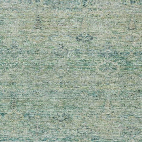 HomeRoots 5' Stylish Teal Blue and Linen Oriental Area Rug - Washable, Durable for Indoor/Outdoor Use 10' X 14' 631142
