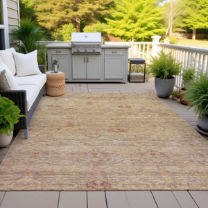 HomeRoots 5' Coral and Copper Oriental Washable Area Rug – Durable, Stylish & Easy-Care for Indoor/Outdoor Use 9' X 12' 631147