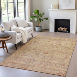 HomeRoots 5' Coral and Copper Oriental Washable Area Rug – Durable, Stylish & Easy-Care for Indoor/Outdoor Use 10' X 14' 631148