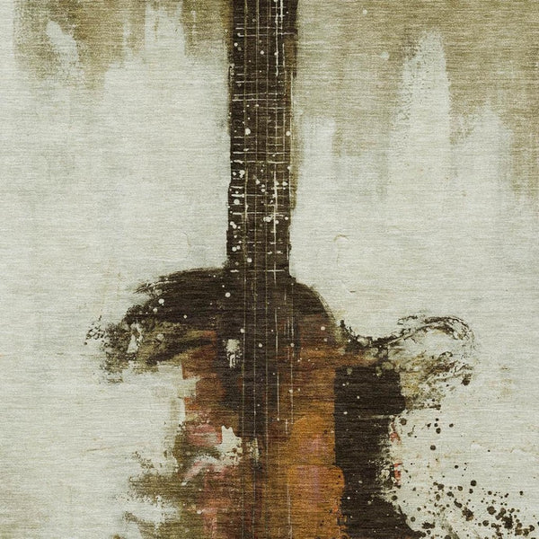 HomeRoots 5' Abstract Washable Area Rug in Rich Brown, Copper & Charcoal - Durable for Indoor & Outdoor Use 5' X 8' 631150