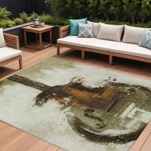 HomeRoots 5' Abstract Washable Area Rug in Rich Brown, Copper & Charcoal - Durable for Indoor & Outdoor Use 8' X 10' 631152