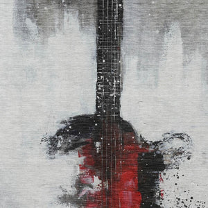 HomeRoots 5' Stylish Gray Charcoal and Red Abstract Area Rug for Indoor Outdoor Durability and Easy Care 8' X 10' 631158