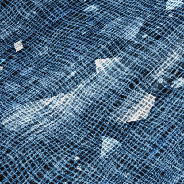HomeRoots 5' Blue and Ivory Abstract Area Rug – Washable and Durable for Indoor and Outdoor Living Spaces 9' X 12' 631165