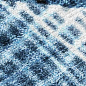 HomeRoots 5' Blue and Ivory Abstract Area Rug – Washable and Durable for Indoor and Outdoor Living Spaces 9' X 12' 631165