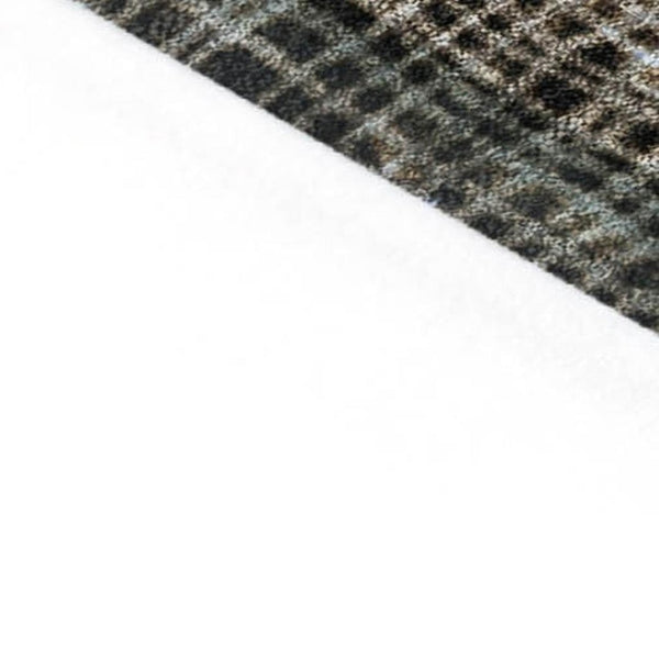 HomeRoots 5' Modern Chocolate and Beige Abstract Washable Area Rug for Indoor and Outdoor Use, Durable Style 5' X 8' 631168