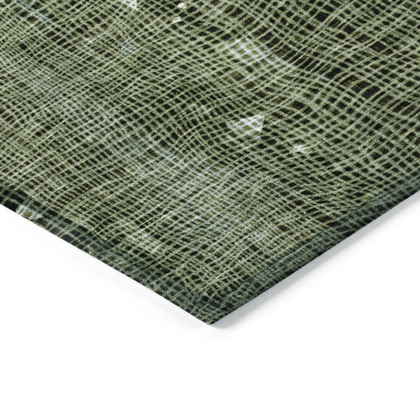HomeRoots 5' Modern Fern Green and Beige Abstract Washable Area Rug for Indoor and Outdoor Spaces 9' X 12' 631177