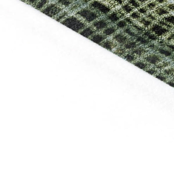 HomeRoots 5' Modern Fern Green and Beige Abstract Washable Area Rug for Indoor and Outdoor Spaces 10' X 14' 631178