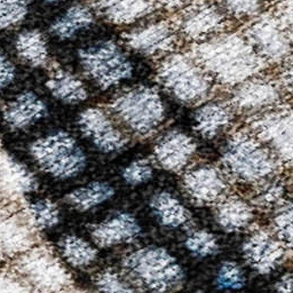HomeRoots 5' Linen and Gold Abstract Area Rug - Modern, Washable, Stain-Resistant, Perfect for Indoor and Outdoor Spaces 5' X 8' 631180