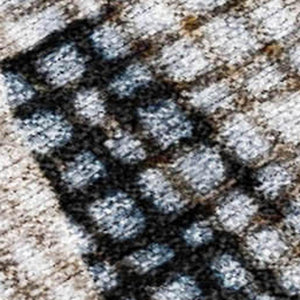 HomeRoots 5' Linen and Gold Abstract Area Rug - Modern, Washable, Stain-Resistant, Perfect for Indoor and Outdoor Spaces 10' X 14' 631184