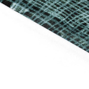 HomeRoots 5' Teal Blue and Ivory Abstract Washable Area Rug for Stylish Indoor and Outdoor Spaces 8' Round 631187