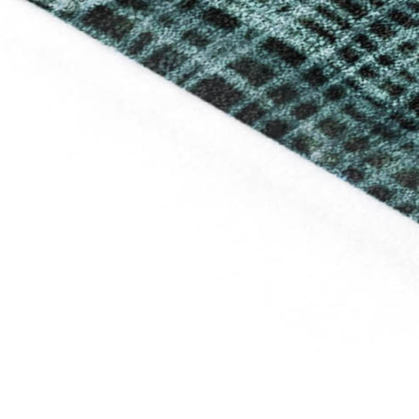 HomeRoots 5' Teal Blue and Ivory Abstract Washable Area Rug for Stylish Indoor and Outdoor Spaces 8' X 10' 631188