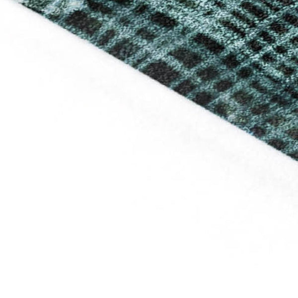 HomeRoots 5' Teal Blue and Ivory Abstract Washable Area Rug for Stylish Indoor and Outdoor Spaces 9' X 12' 631189