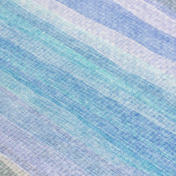 HomeRoots 5' Coastal-Inspired Striped Area Rug in Aqua, Lavender & Peach – Washable for Indoor & Outdoor Use 8' X 10' 631200