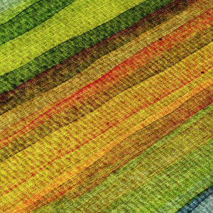 HomeRoots 5' Washable Indoor Outdoor Area Rug in Striking Green, Teal, Blue & Copper Stripes for Versatile Style 8' Round 631211