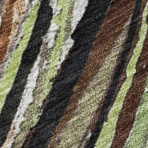 HomeRoots 5' Contemporary Artichoke Green Abstract Indoor Outdoor Area Rug - Durable, Washable, Stylish Comfort 5' X 8' 631228