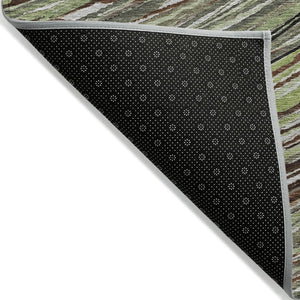 HomeRoots 5' Contemporary Artichoke Green Abstract Indoor Outdoor Area Rug - Durable, Washable, Stylish Comfort 8' Round 631229