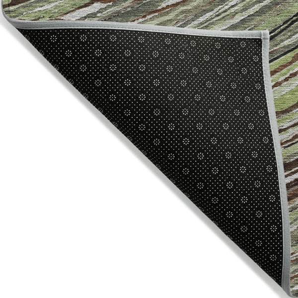 HomeRoots 5' Contemporary Artichoke Green Abstract Indoor Outdoor Area Rug - Durable, Washable, Stylish Comfort 8' Round 631229