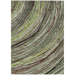 HomeRoots 5' Contemporary Artichoke Green Abstract Indoor Outdoor Area Rug - Durable, Washable, Stylish Comfort 9' X 12' 631231