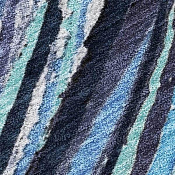 HomeRoots 5' Blue Aqua and Ivory Abstract Indoor Outdoor Area Rug – Stylish, Durable, and Washable Design for All Spaces 5' X 8' 631234