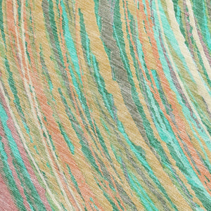 HomeRoots 5' Vibrant Abstract Teal Blue Pink Peach Area Rug – Washable Indoor Outdoor Floor Decor for All Spaces 8' X 10' 631254