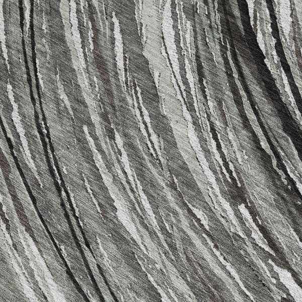 HomeRoots 5' Stylish Abstract Indoor/Outdoor Area Rug in Taupe, Charcoal, and Ivory - Washable & Durable Design 9' X 12' 631261