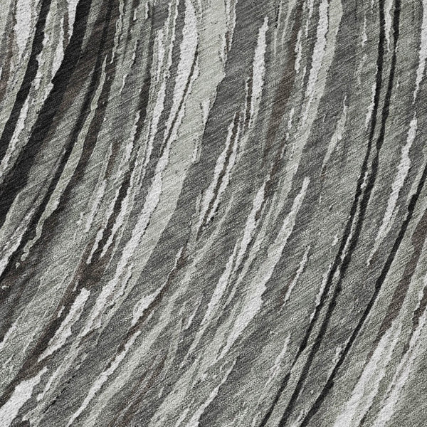 HomeRoots 5' Stylish Abstract Indoor/Outdoor Area Rug in Taupe, Charcoal, and Ivory - Washable & Durable Design 9' X 12' 631261