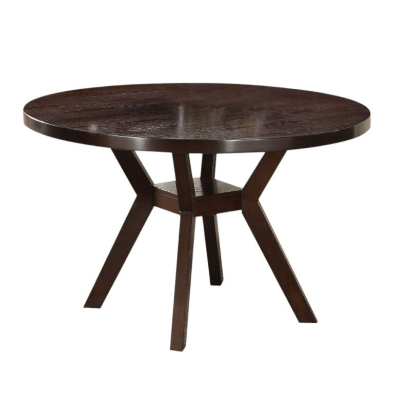 HomeRoots 48 Inch Round Espresso Wood Dining Table for Modern Kitchen and Room Decor 631264