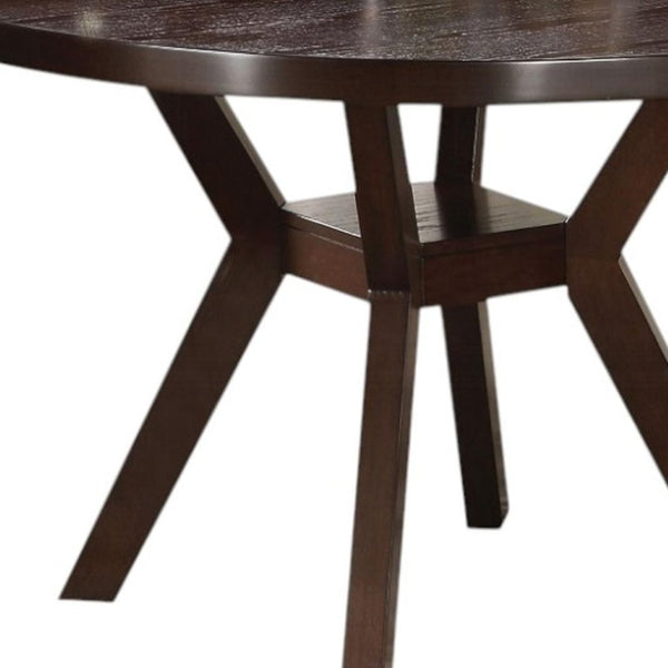 48 Inch Round Espresso Wood Dining Table for Modern Kitchen and Room Decor