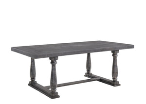 84 Inch Solid Wood Trestle Dining Table for Farmhouse and Modern Rooms