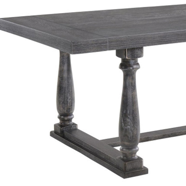 84 Inch Solid Wood Trestle Dining Table for Farmhouse and Modern Rooms