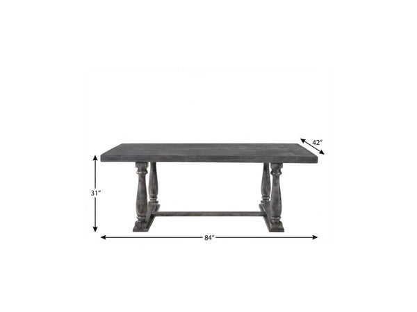 84 Inch Solid Wood Trestle Dining Table for Farmhouse and Modern Rooms