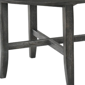 47 Inch Round Dining Table with Gray Wood Top for Modern Kitchen and Living Spaces