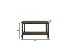 60 Inch Wood Dining Table Seats Six Solid Modern Farmhouse Style for Kitchen Gatherings