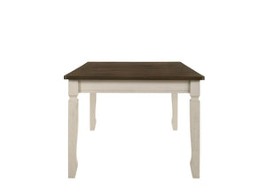 78 Inch Two-tone Solid Wood Dining Table in Oak Finish for Spacious Gatherings