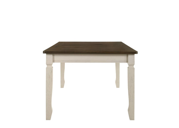 78 Inch Two-tone Solid Wood Dining Table in Oak Finish for Spacious Gatherings
