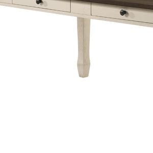 78 Inch Two-tone Solid Wood Dining Table in Oak Finish for Spacious Gatherings