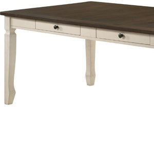 78 Inch Two-tone Solid Wood Dining Table in Oak Finish for Spacious Gatherings