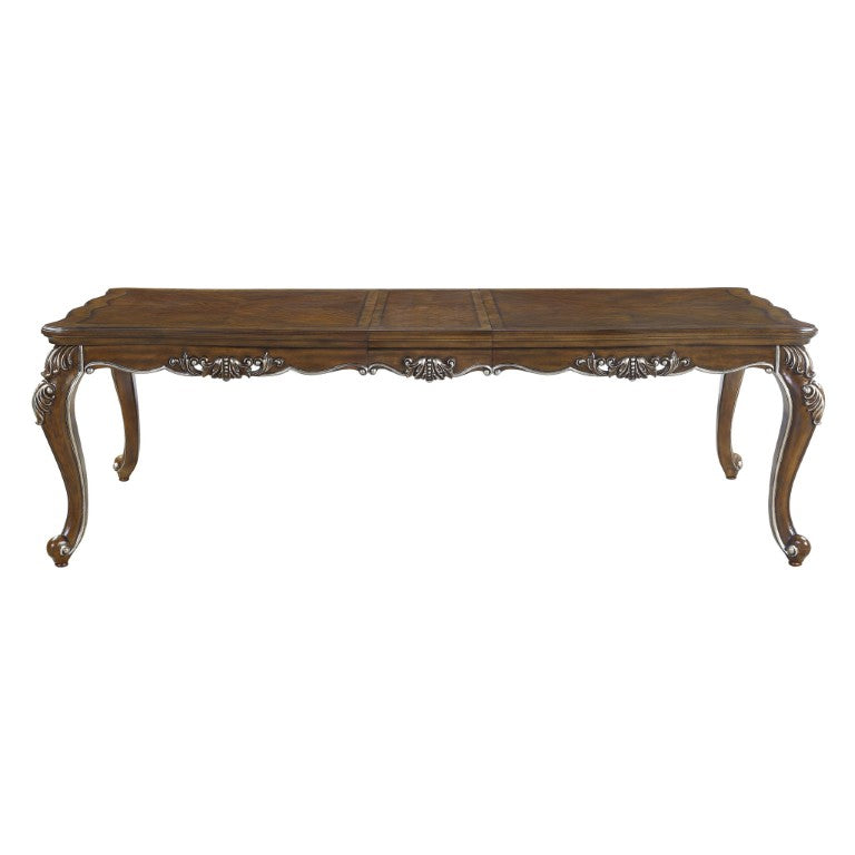 HomeRoots 80 Inch Oak Finish Extendable Dining Table with Removable Leaf for Modern Homes 631284