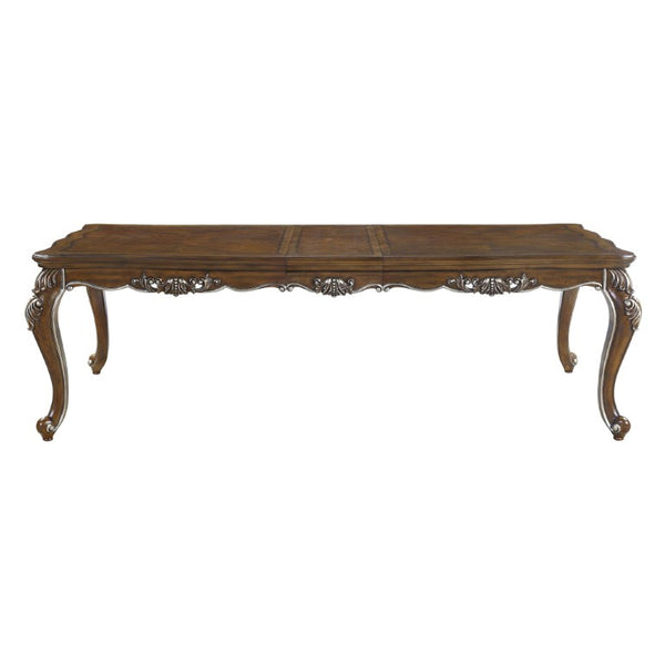 80 Inch Oak Finish Extendable Dining Table with Removable Leaf for Modern Homes