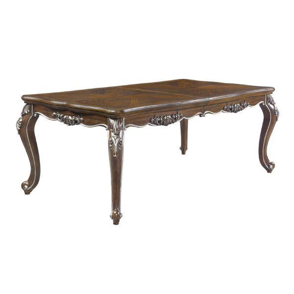 80 Inch Oak Finish Extendable Dining Table with Removable Leaf for Modern Homes