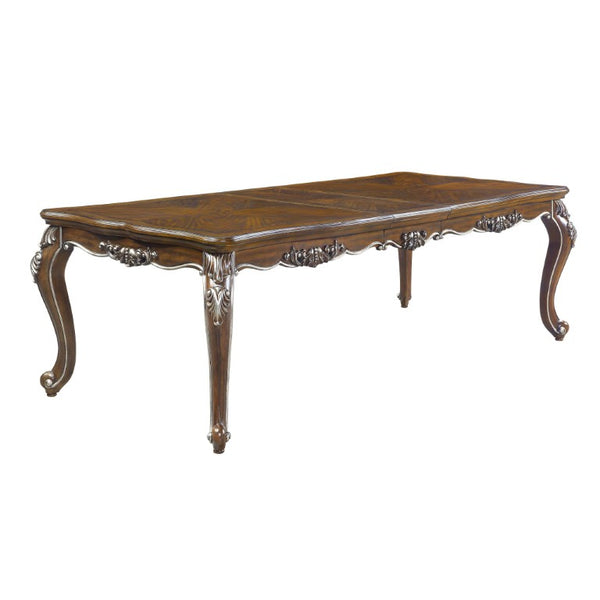 80 Inch Oak Finish Extendable Dining Table with Removable Leaf for Modern Homes
