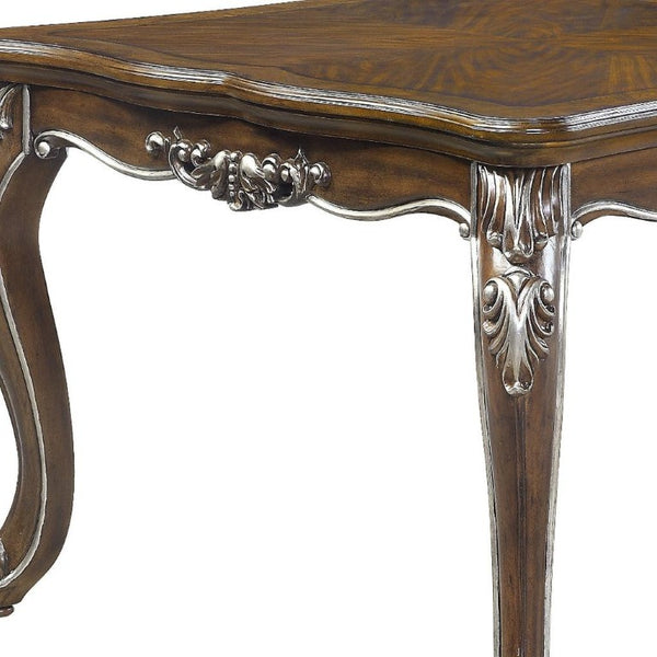 80 Inch Oak Finish Extendable Dining Table with Removable Leaf for Modern Homes