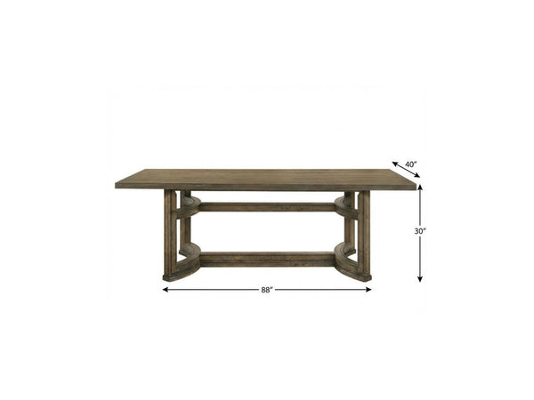 88 Inch Solid Oak Trestle Dining Table Rustic Farmhouse Style for Large Gatherings
