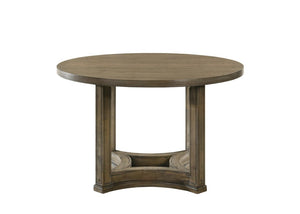 47 Inch Round Solid Oak Dining Table with Natural Wood Grain Craftsmanship for Any Home