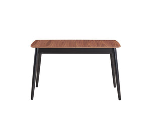 HomeRoots 63 Inch Natural Wood Extendable Dining Table with Butterfly Leaf Two-tone Base 631292