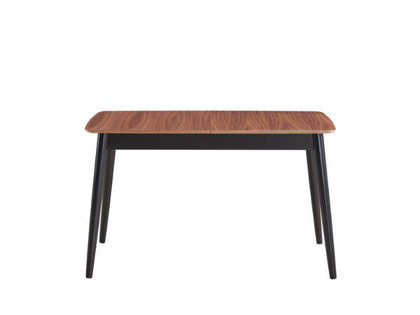 HomeRoots 63 Inch Natural Wood Extendable Dining Table with Butterfly Leaf Two-tone Base 631292