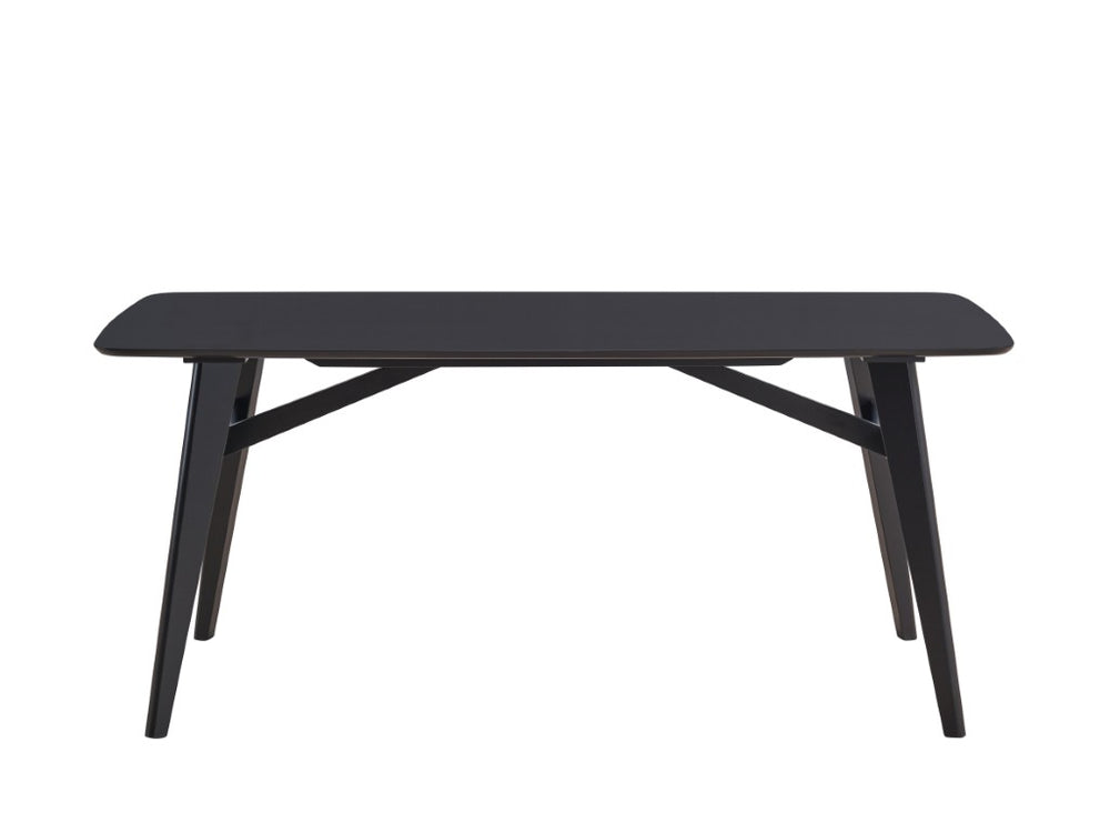 HomeRoots 71 Inch Sleek Black Wood Dining Table for Modern and Contemporary Spaces 631293