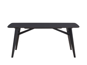 HomeRoots 71 Inch Sleek Black Wood Dining Table for Modern and Contemporary Spaces 631293